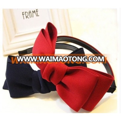 ribbon hair bow with elastic band for kids